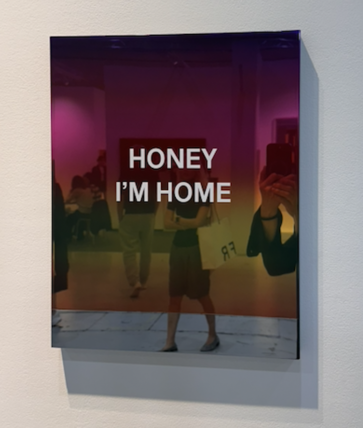 Wonwoo Lee, HONEY I’M HOME (2026), metal sculpture reflecting viewers at PKM Gallery